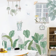 Nordic Green Leaf Weed Wall Sticker