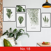 Nordic Green Leaf Weed Wall Sticker