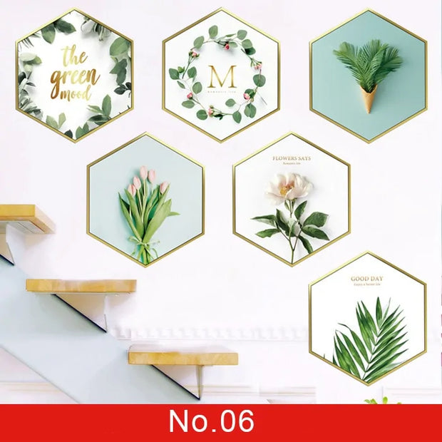 Nordic Green Leaf Weed Wall Sticker