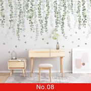 Nordic Green Leaf Weed Wall Sticker