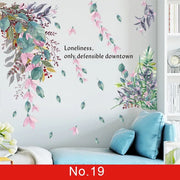 Nordic Green Leaf Weed Wall Sticker